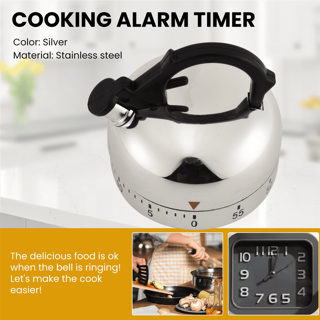 60 Minute Counting Teapot Shaped Kitchen Cooking Alarm Clock Timer Mechanical