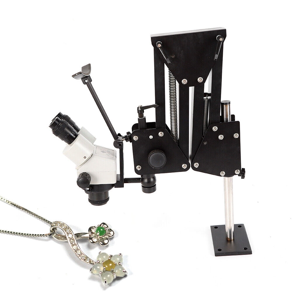 7x-45x Zoom Micro Inlaid Mirror Multi-Directional Microscope+Stand Jewelry Tool