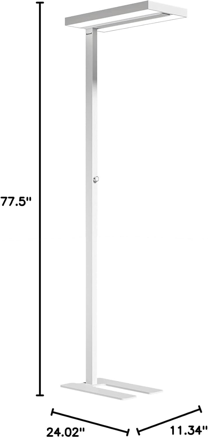 Honeywell LED Floor Lamp Modern - 02E GEN Sunturalux Eye Caring Tall Standing Light, 8000LM 4000K Natural Daylight Dimmable Reading Lampara for Home Office Living Room Bedroom