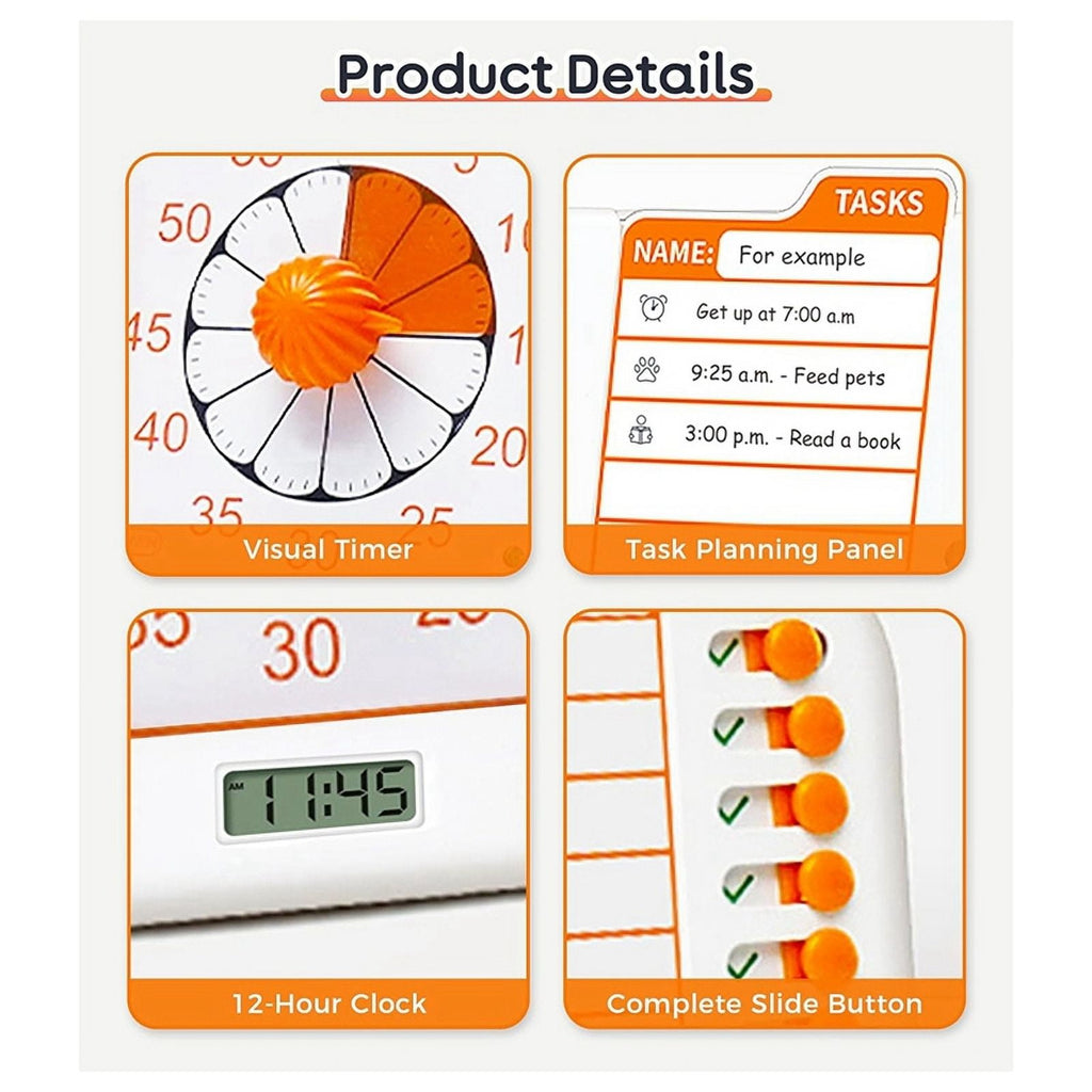 Visual ADHD Timer for Kids &amp; Adults with Planning Board, Task Timer, Chore Chart &amp; Visual Schedule Planne