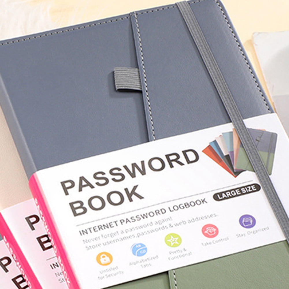 Password Book Journal with Alphabetical Tabs, Blue, 5.9" x 8.4", 115 Pages