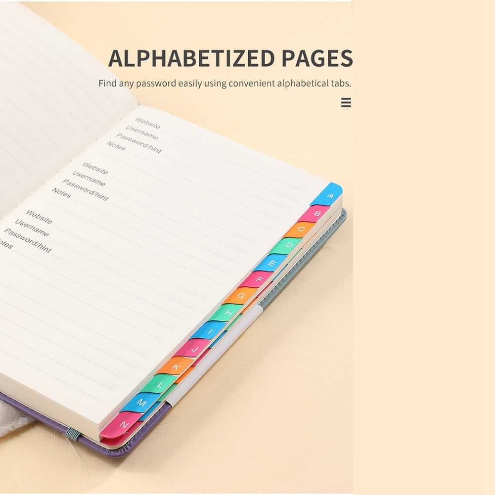 Password Book Journal with Alphabetical Tabs, Blue, 5.9" x 8.4", 115 Pages