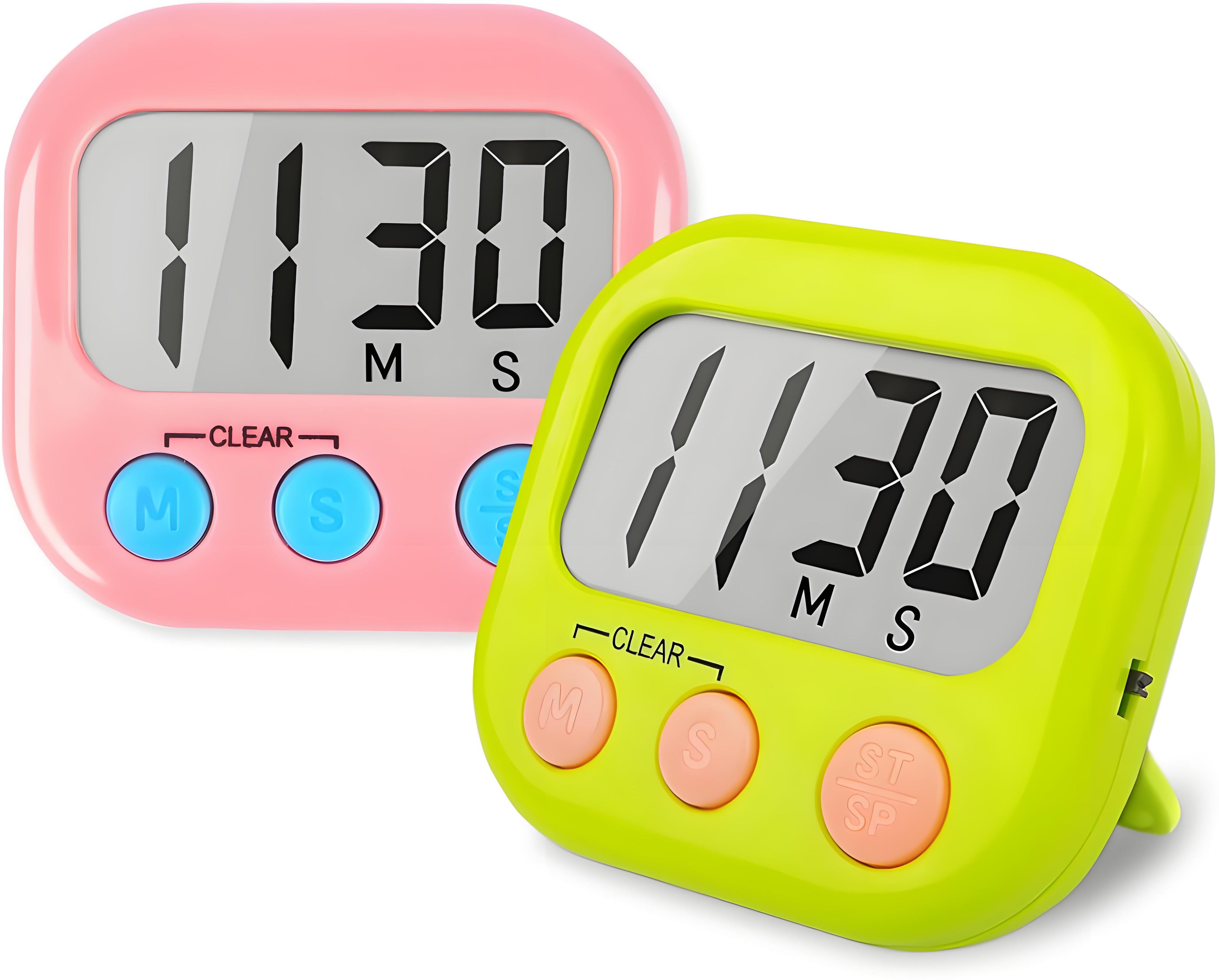 2 Pack Digital Kitchen Timer, Learning Management, Suitable for Kitchen, Study, Work, Exercise Training, Outdoor Activities(not Including Battery).