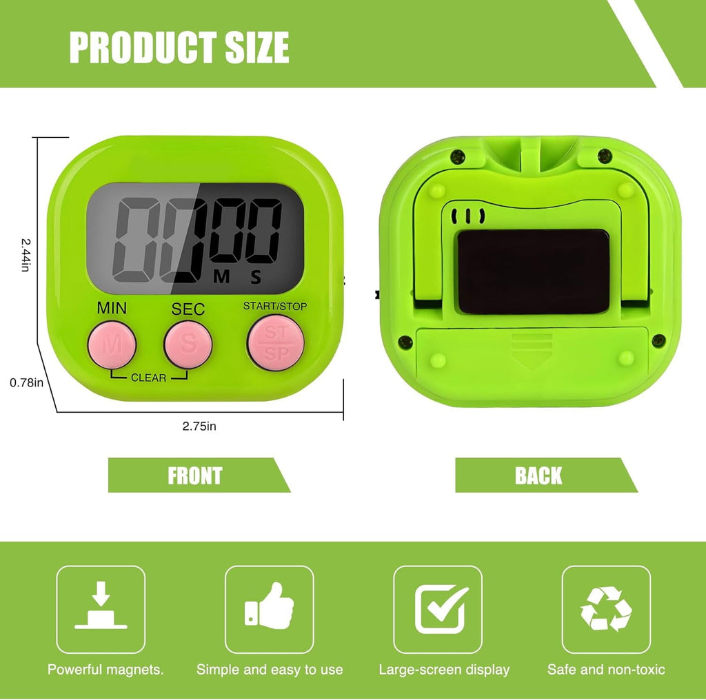 2 Pack Digital Kitchen Timer, Learning Management, Suitable for Kitchen, Study, Work, Exercise Training, Outdoor Activities(not Including Battery).