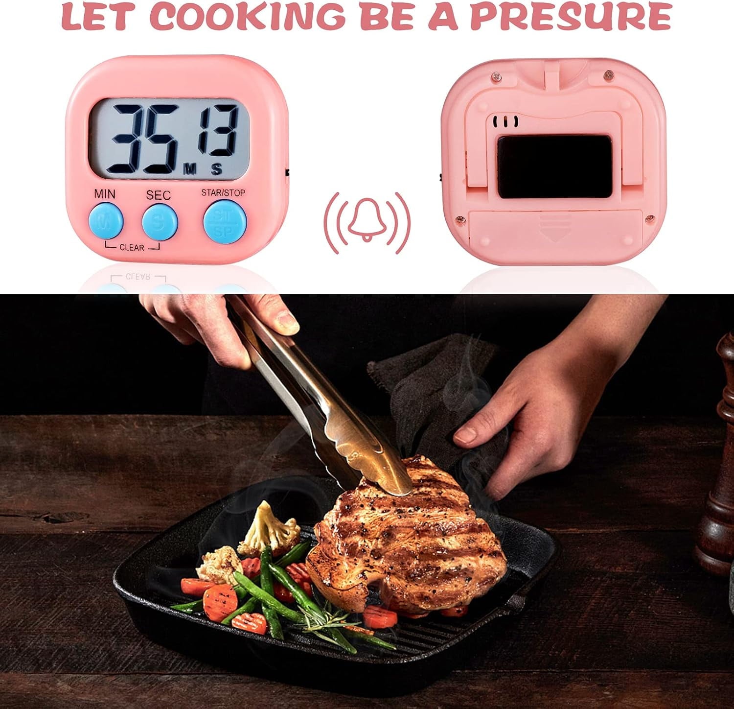 2 Pack Digital Kitchen Timer, Learning Management, Suitable for Kitchen, Study, Work, Exercise Training, Outdoor Activities(not Including Battery).