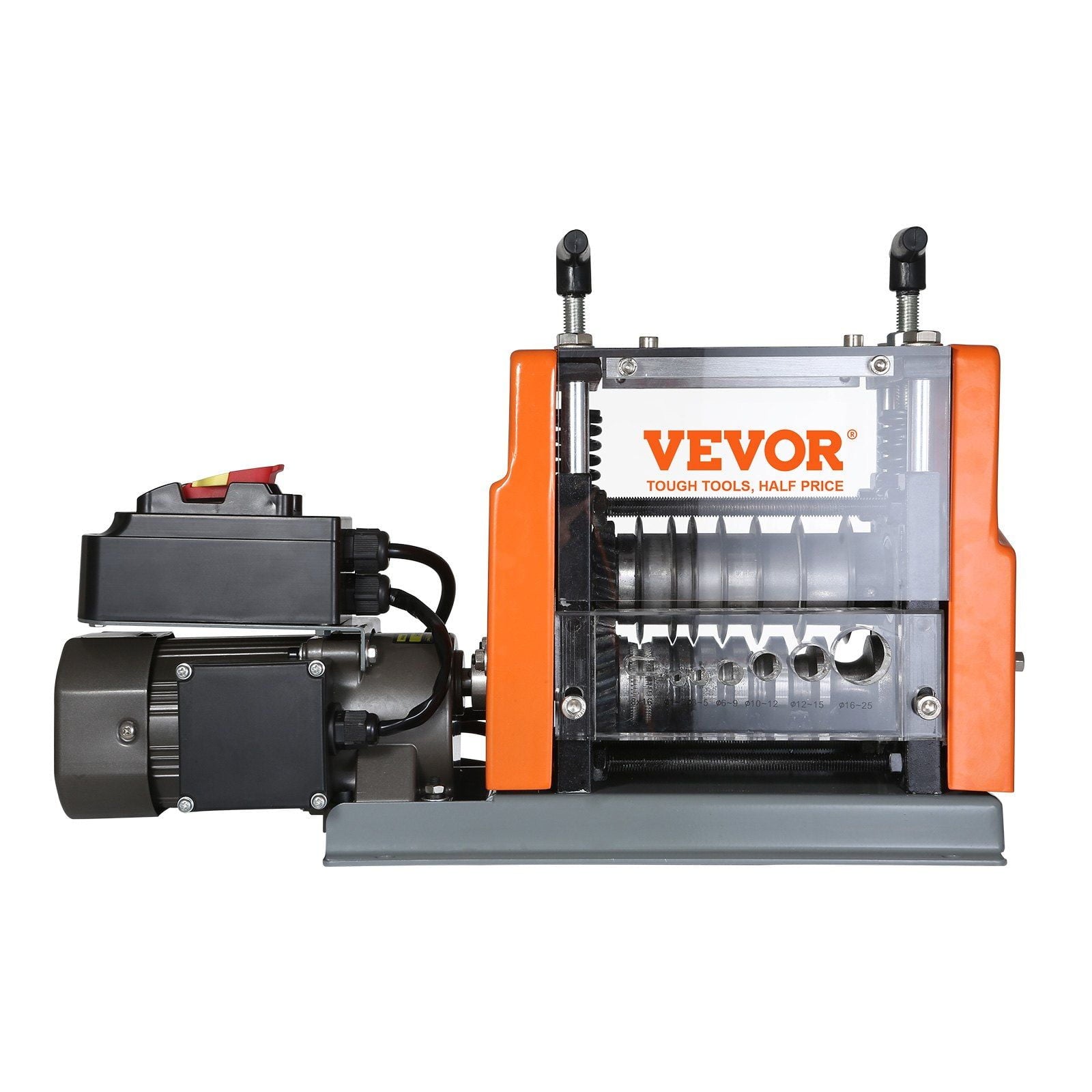 Electric Motorized Wire Stripping Machine, 0.06"-0.98" Adjustable, 60W, with 6 Round &amp; 1 Flat Channels for Scrap Copper Recycling