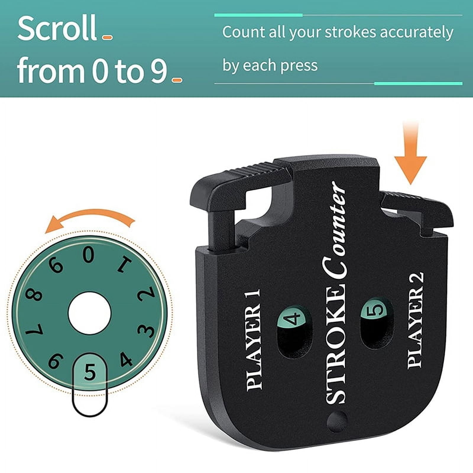 Mini Golf Score Shot Stroke Counter Clicker with Key Chain for Game Scorekeeper Portable 2 Digit Sport Scoreboard