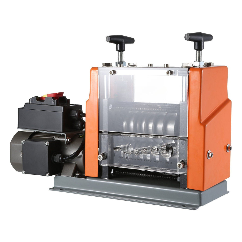 Automatic Wire Stripper with 6 Round &amp; 1 Flat Channels, 60W Motorized, Perfect for Scrap Copper Recycling