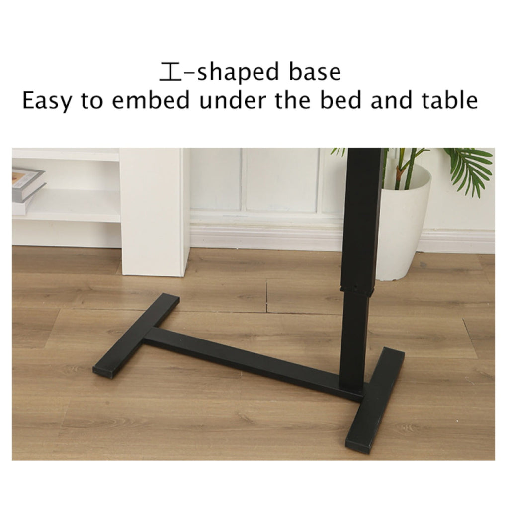 (UPGRADED) Overbed Bedside Desk, Mobile Rolling Laptop Stand Tilting Overbed Table with Wheels, Height Adjustable Tray Bedside Table for Laptop Bed Sofa, WALNUT