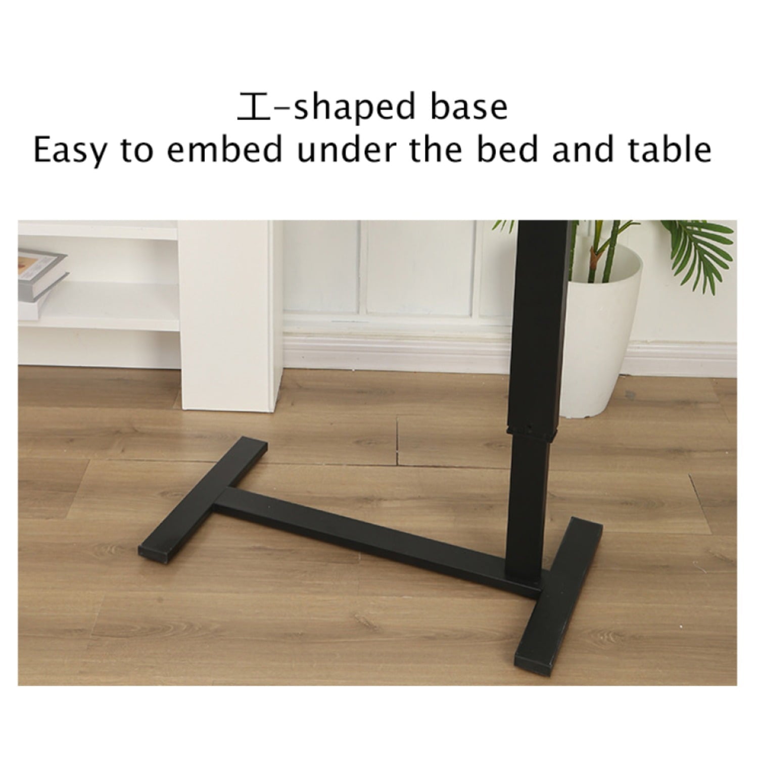 (UPGRADED) Overbed Bedside Desk, Mobile Rolling Laptop Stand Tilting Overbed Table with Wheels, Height Adjustable Tray Bedside Table for Laptop Bed Sofa, WALNUT