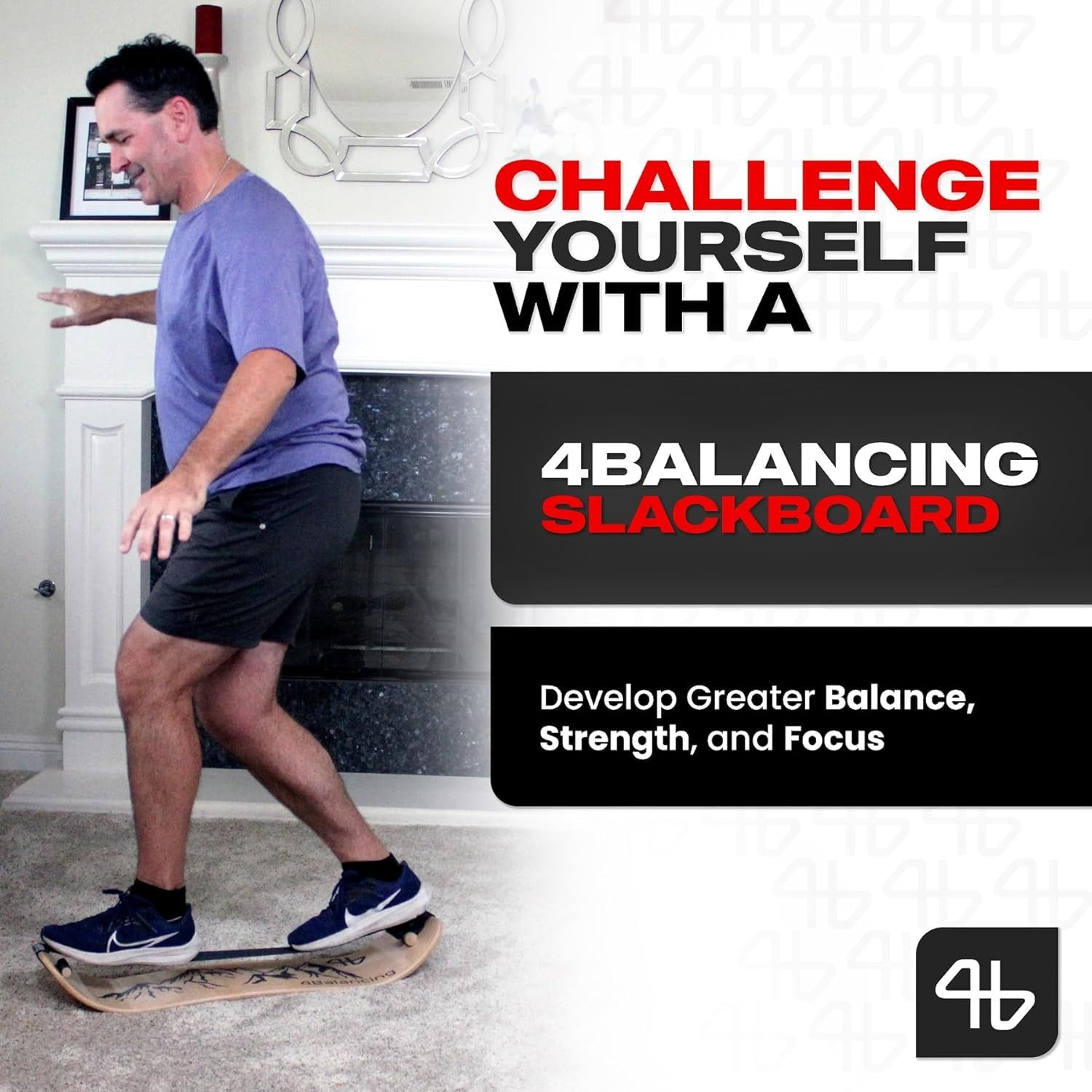 Balance Trainer for Adults - Slackboard Standing Desk Balance Board and Home Workout Equipment, Balancing Trainer for Yoga, Strength, Coordination, Concentration