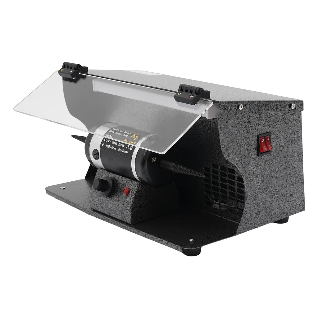 15.16*9.45*9.84 Black Polishing Machine with Dust Collector Variable Speed Bench Polishing Grinder
