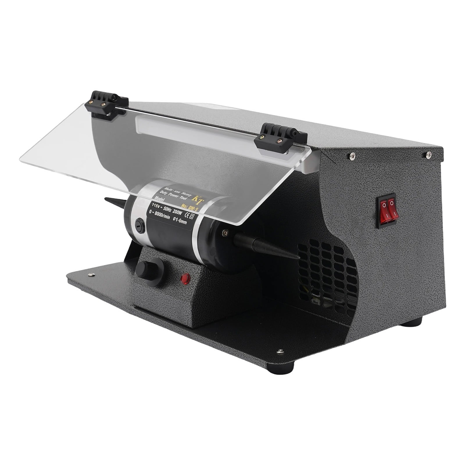 15.16*9.45*9.84 Black Polishing Machine with Dust Collector Variable Speed Bench Polishing Grinder