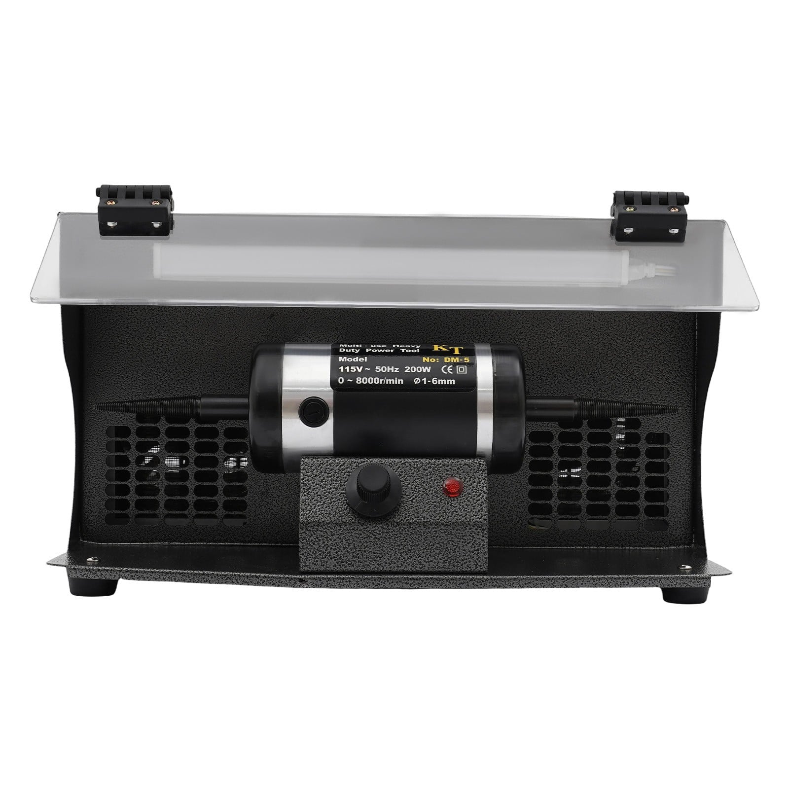 15.16*9.45*9.84 Black Polishing Machine with Dust Collector Variable Speed Bench Polishing Grinder