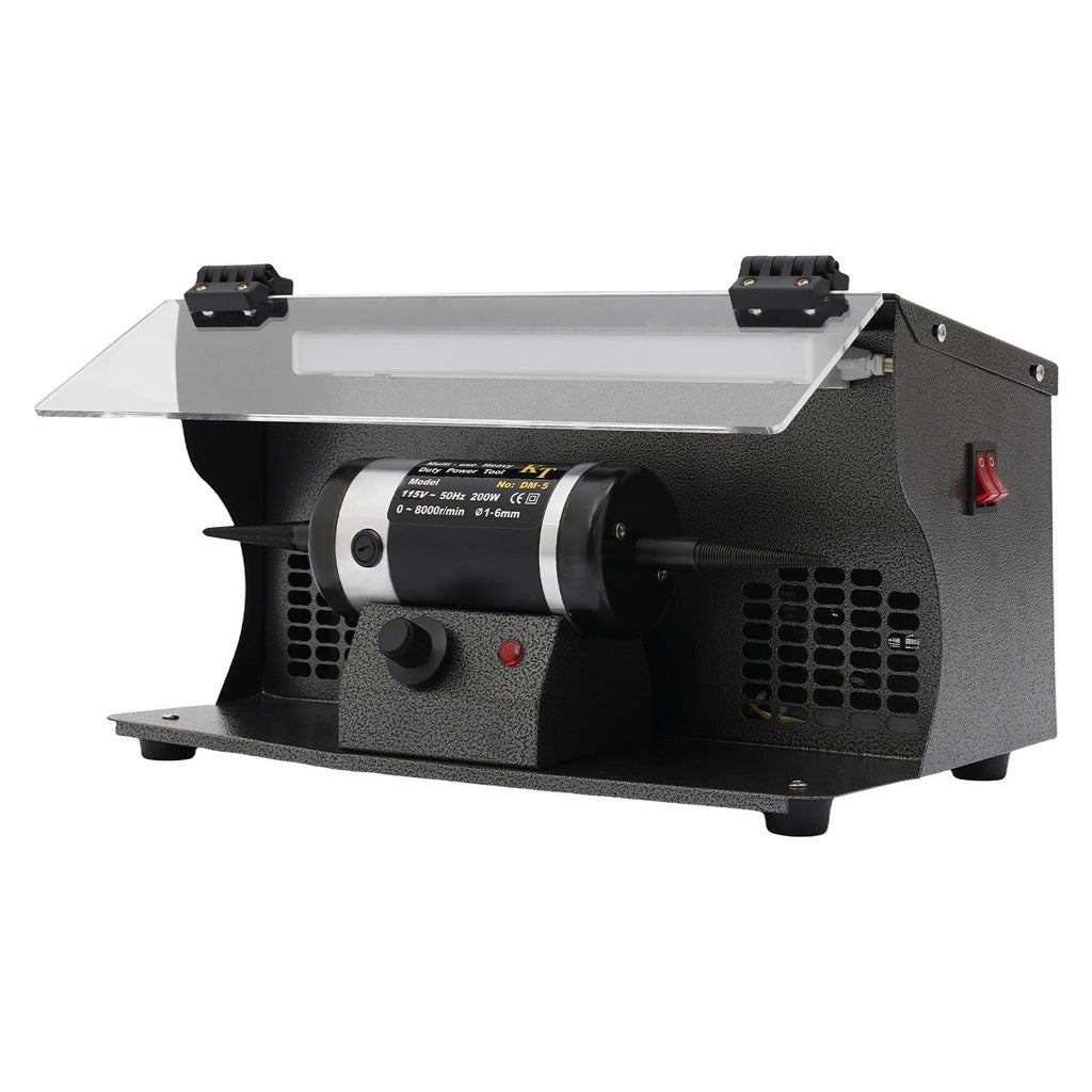 15.16*9.45*9.84 Black Polishing Machine with Dust Collector Variable Speed Bench Polishing Grinder