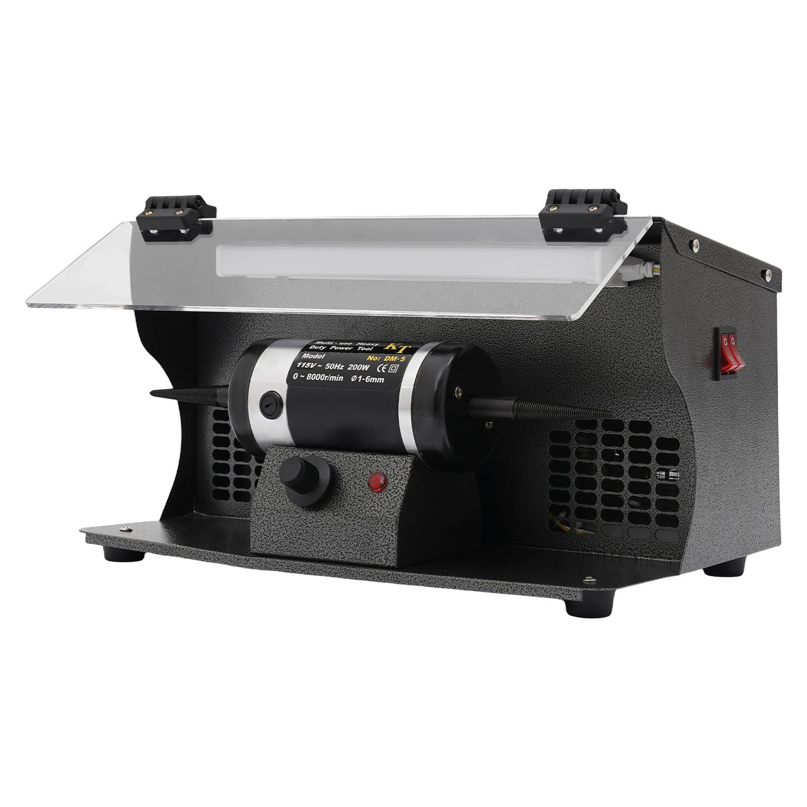 15.16*9.45*9.84 Black Polishing Machine with Dust Collector Variable Speed Bench Polishing Grinder