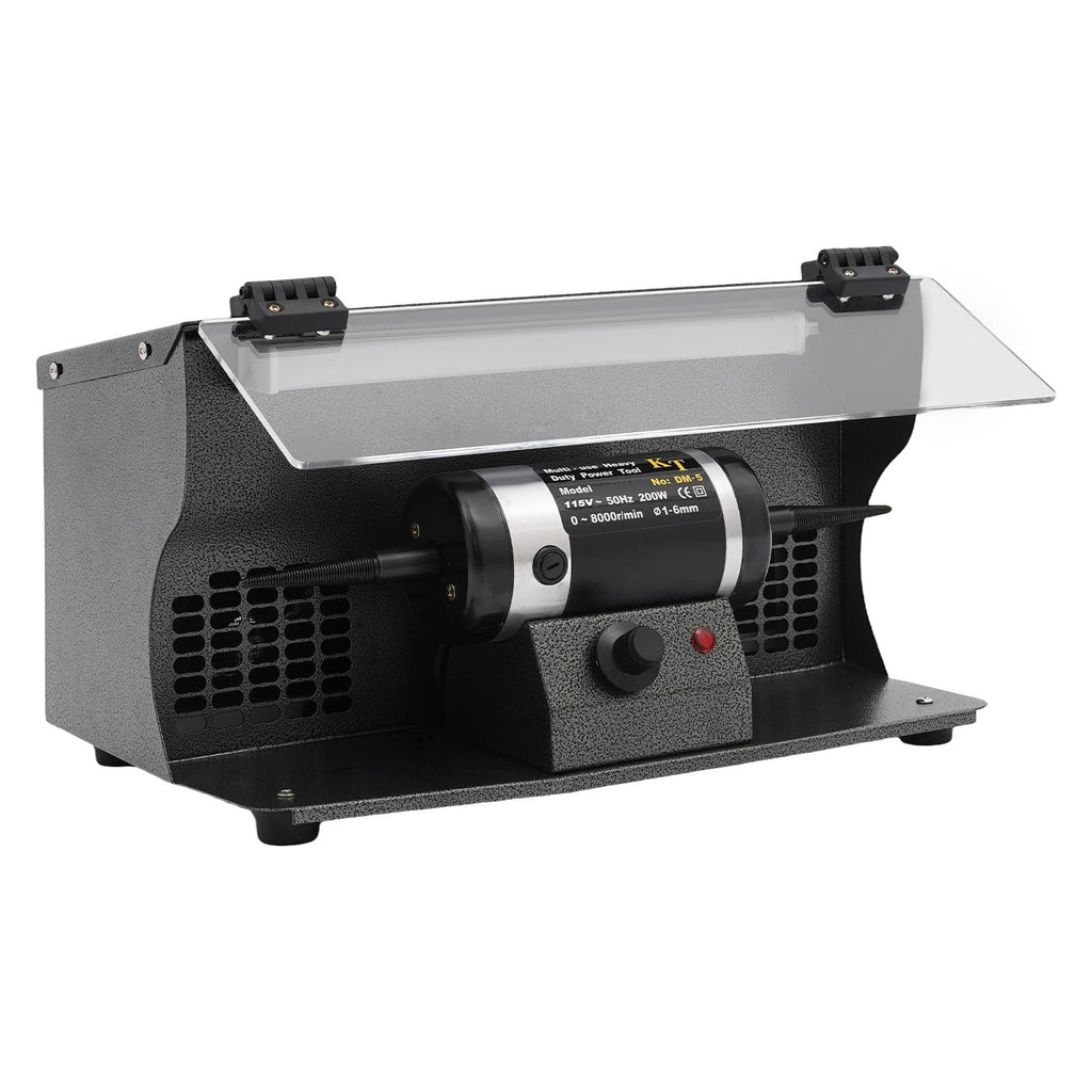 15.16*9.45*9.84 Black Polishing Machine with Dust Collector Variable Speed Bench Polishing Grinder