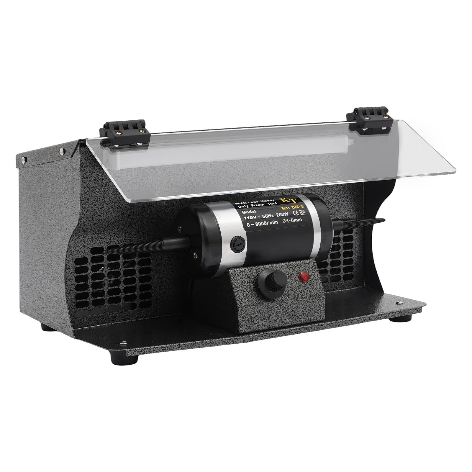 15.16*9.45*9.84 Black Polishing Machine with Dust Collector Variable Speed Bench Polishing Grinder