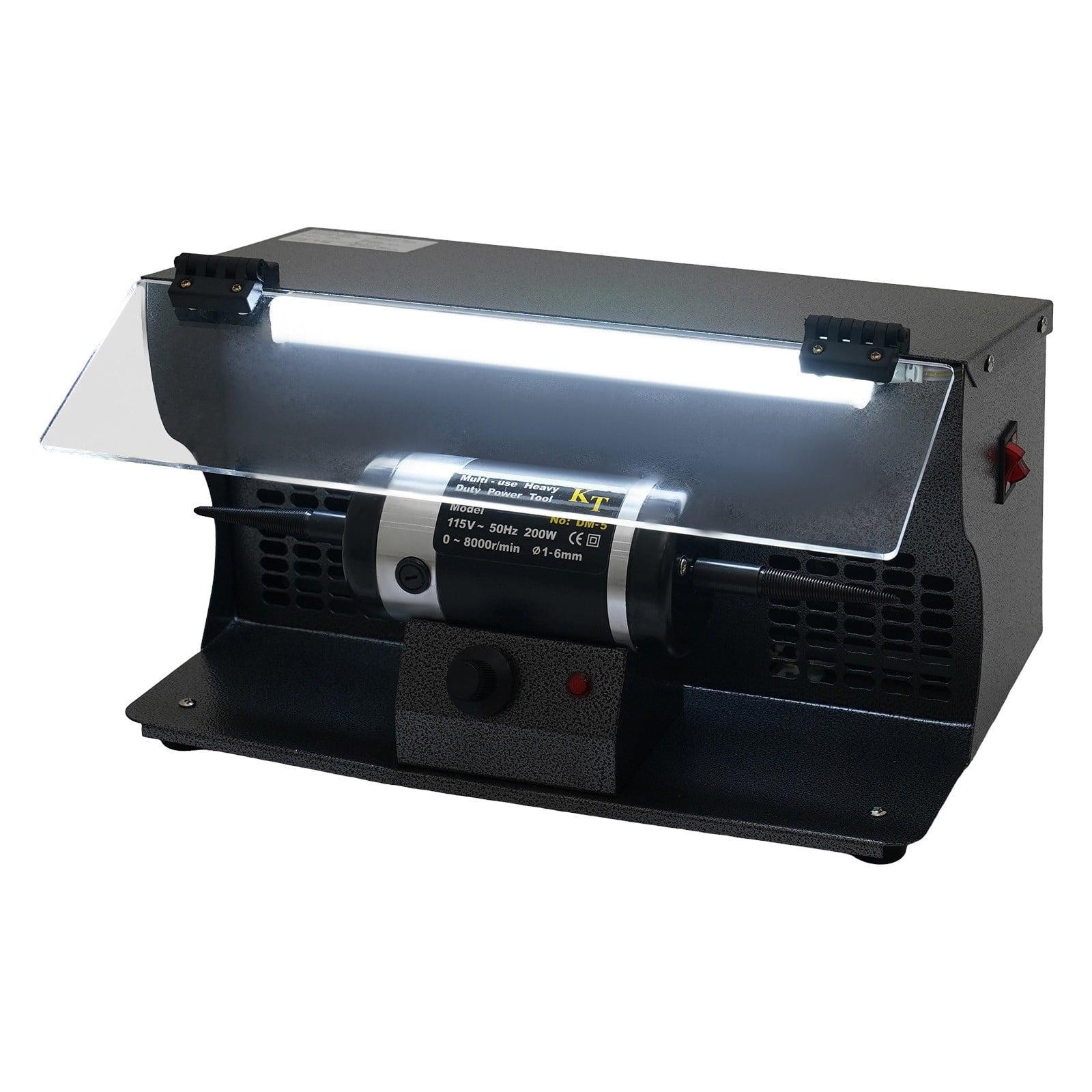 15.16*9.45*9.84 Black Polishing Machine with Dust Collector Variable Speed Bench Polishing Grinder
