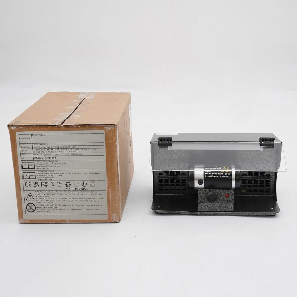 15.16*9.45*9.84 Black Polishing Machine with Dust Collector Variable Speed Bench Polishing Grinder