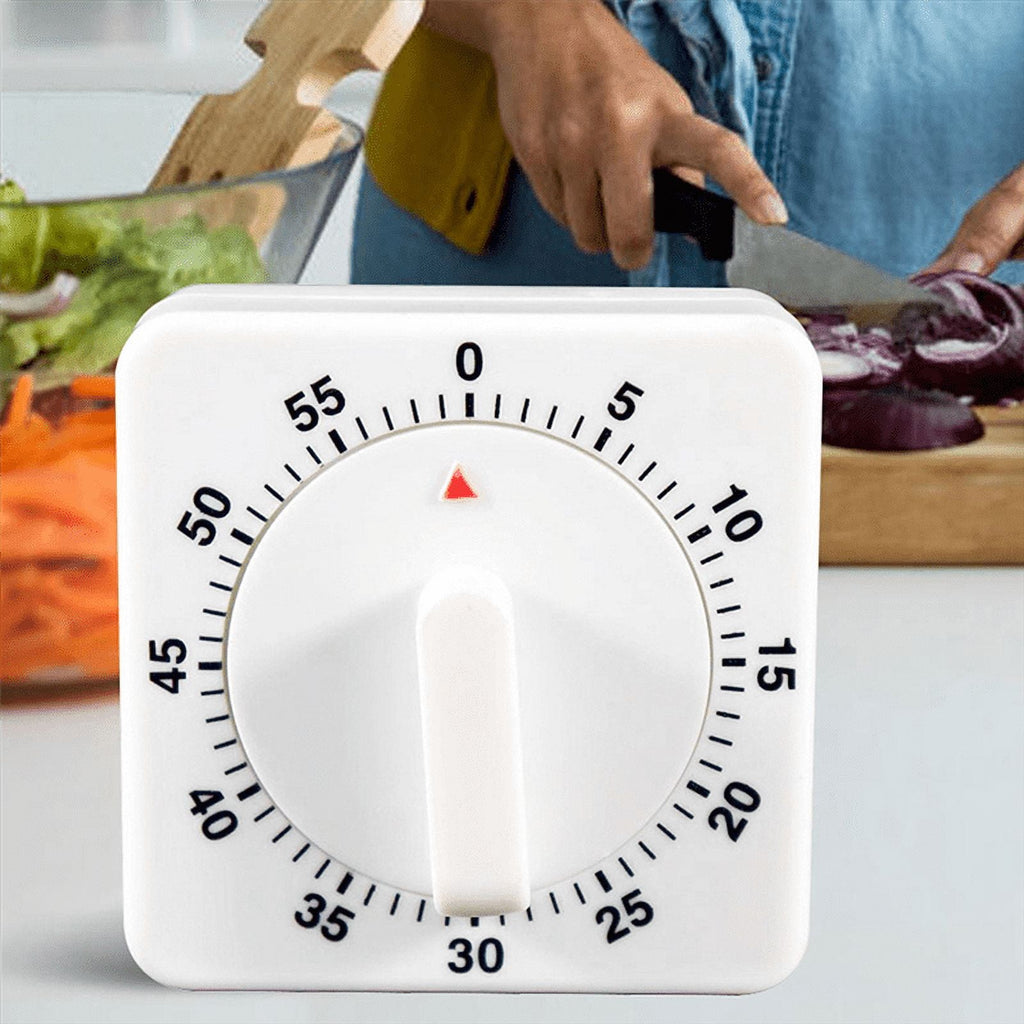 2-Pack Square 60 Mechanical Kitchen Timer,Chef Cooking Timer Clock with Loud Alarm,