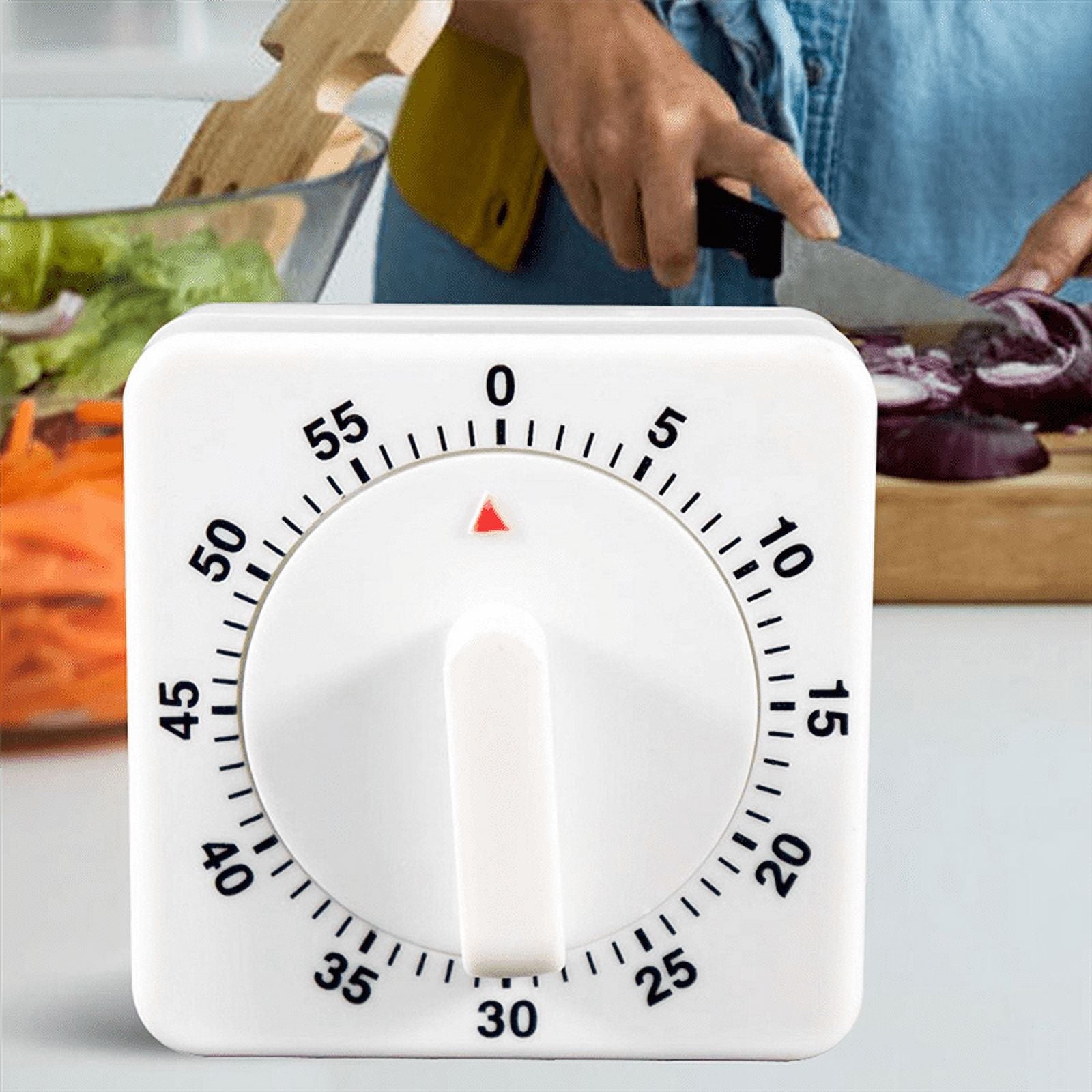 2-Pack Square 60 Mechanical Kitchen Timer,Chef Cooking Timer Clock with Loud Alarm,