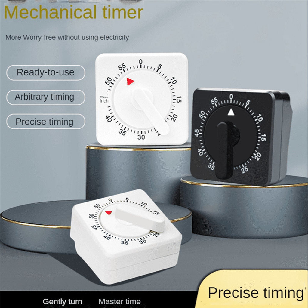 2-Pack Square 60 Mechanical Kitchen Timer,Chef Cooking Timer Clock with Loud Alarm,