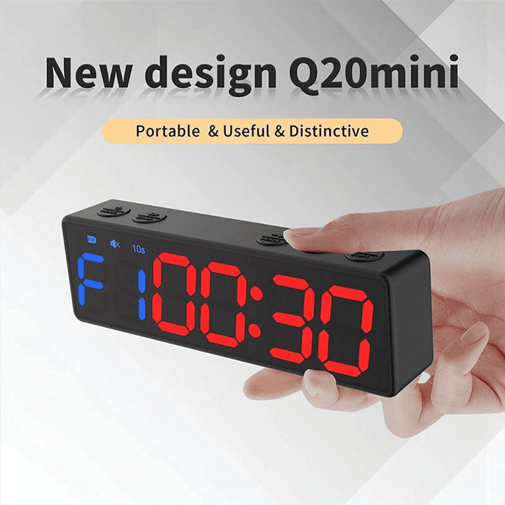 Portable Gym Timer Interval Timer Workout Fitness Clock Countdown/UP/Stopwatch Magnetic USB Rechargable Fitness Timer A