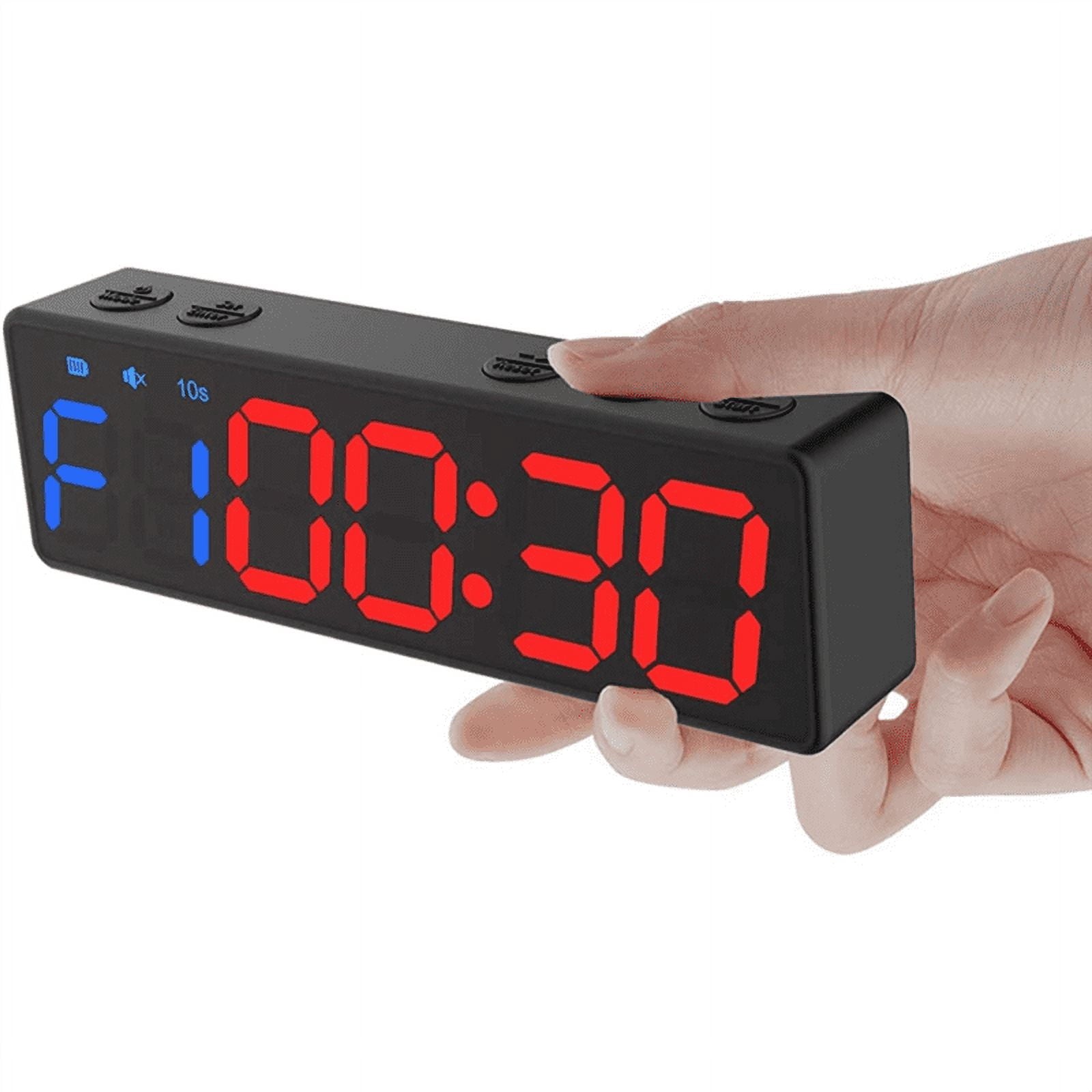 Portable Gym Timer Interval Timer Workout Fitness Clock Countdown/UP/Stopwatch Magnetic USB Rechargable Fitness Timer A