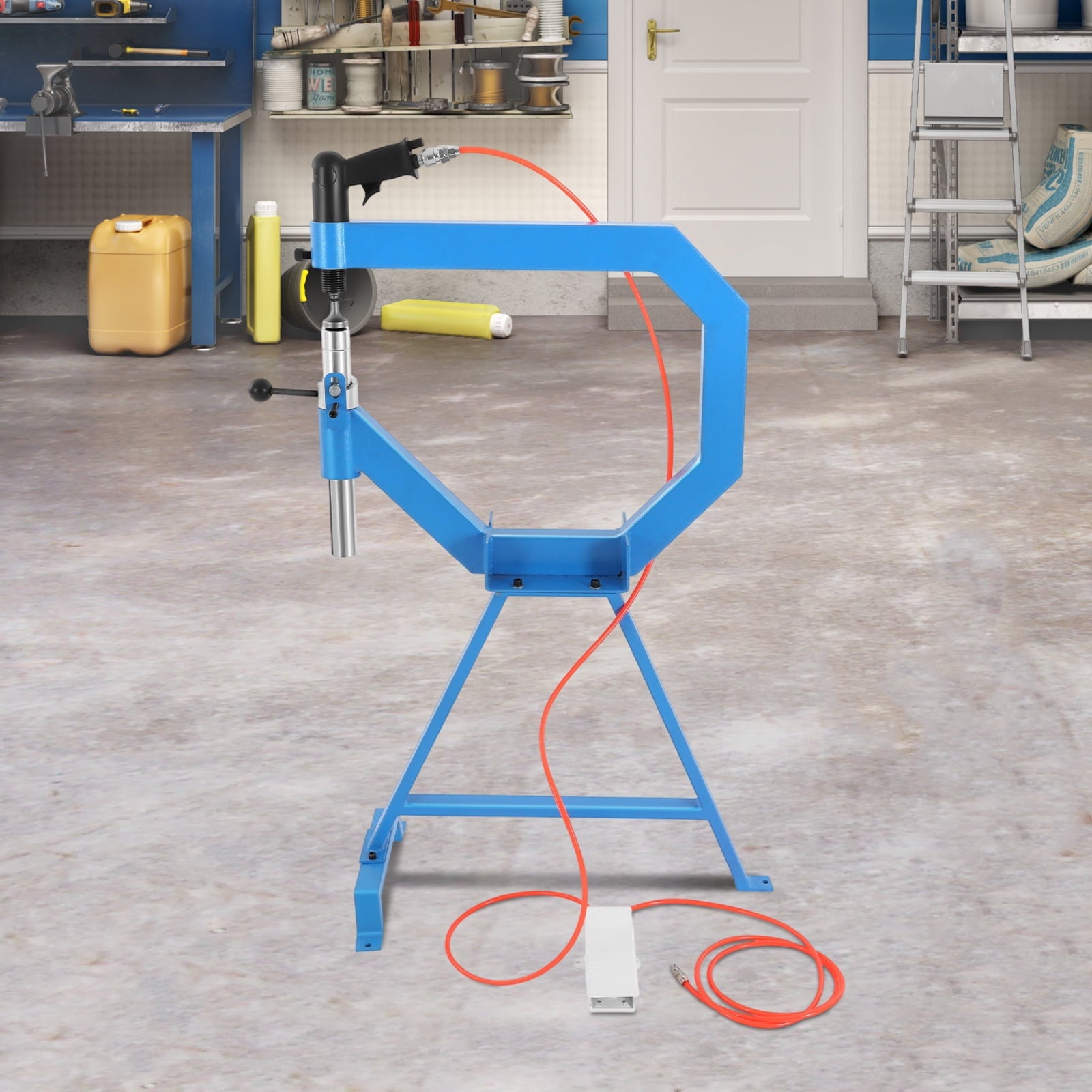 Pneumatic Planishing Hammer with 3 Anvils for Metal Sheet Repair - Air Powered, Heavy Duty for Steel, Aluminum, Brass, &amp; Stainless Steel - Foot Pedal Operated
