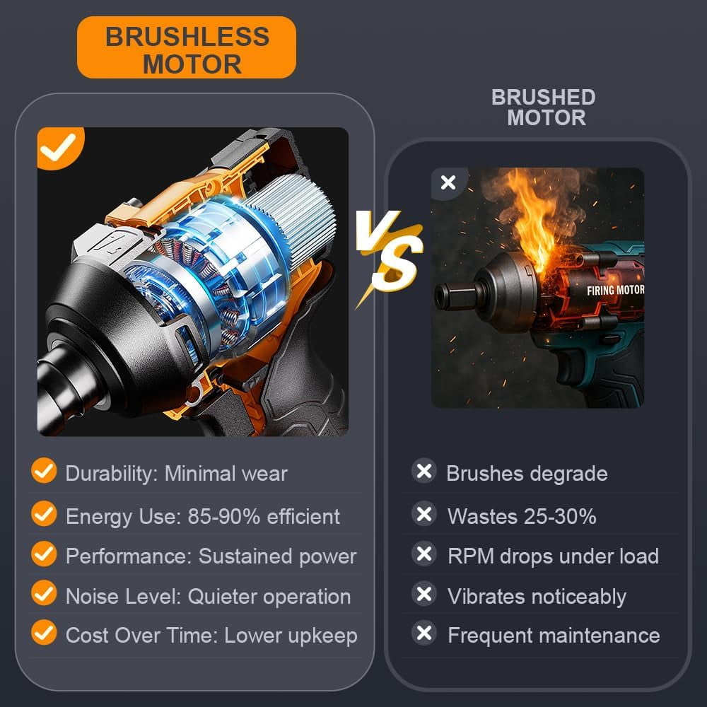 1000N.m Cordless Impact Wrench 1/2 inch,20V 740ft-lbs High Torque Impact  with 2 x 4.0 AH ,Sockets and Case,Brushless Power Impact Driver for Automotive and  Use