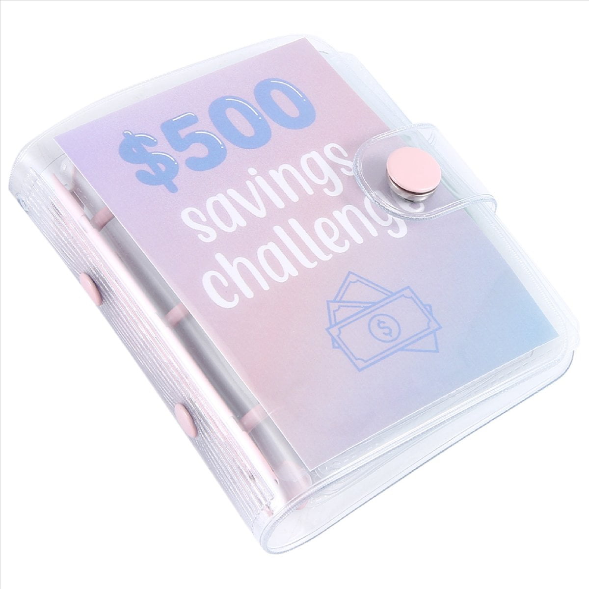 3Pcs Mini Binder Savings Challenge 150/300/500 Saving Money Budgets Cash Envelope Wallet Budget Notebook