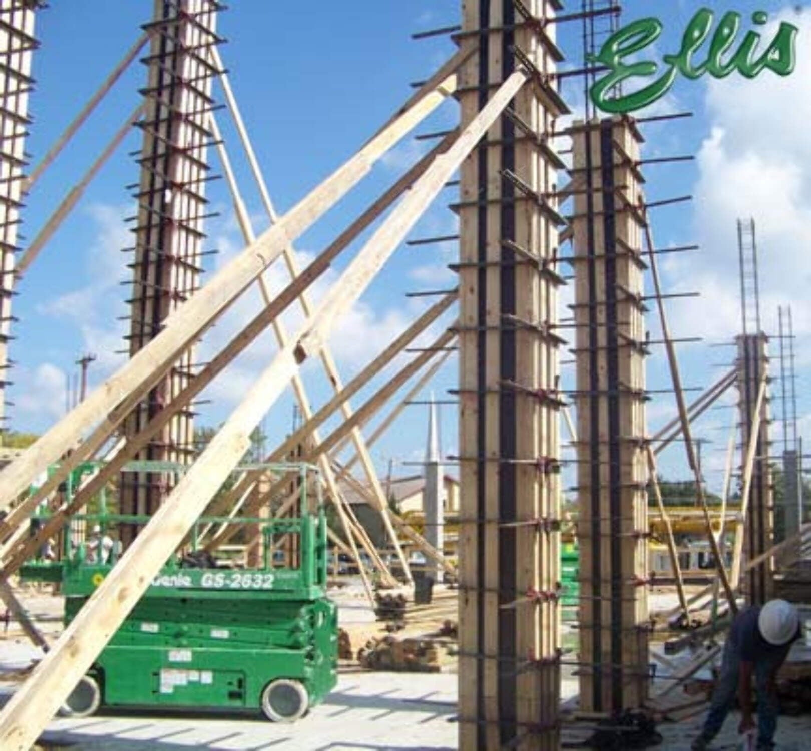 Ellis Mfg. Co. - Scissor Column Forming Clamps - Net Concrete Dimensions 10" - 24" - Bar Size 3/8" x 2" x 38"