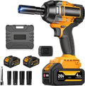 1000N.m Cordless Impact Wrench 1/2 inch,20V 740ft-lbs High Torque Impact  with 2 x 4.0 AH ,Sockets and Case,Brushless Power Impact Driver for Automotive and  Use