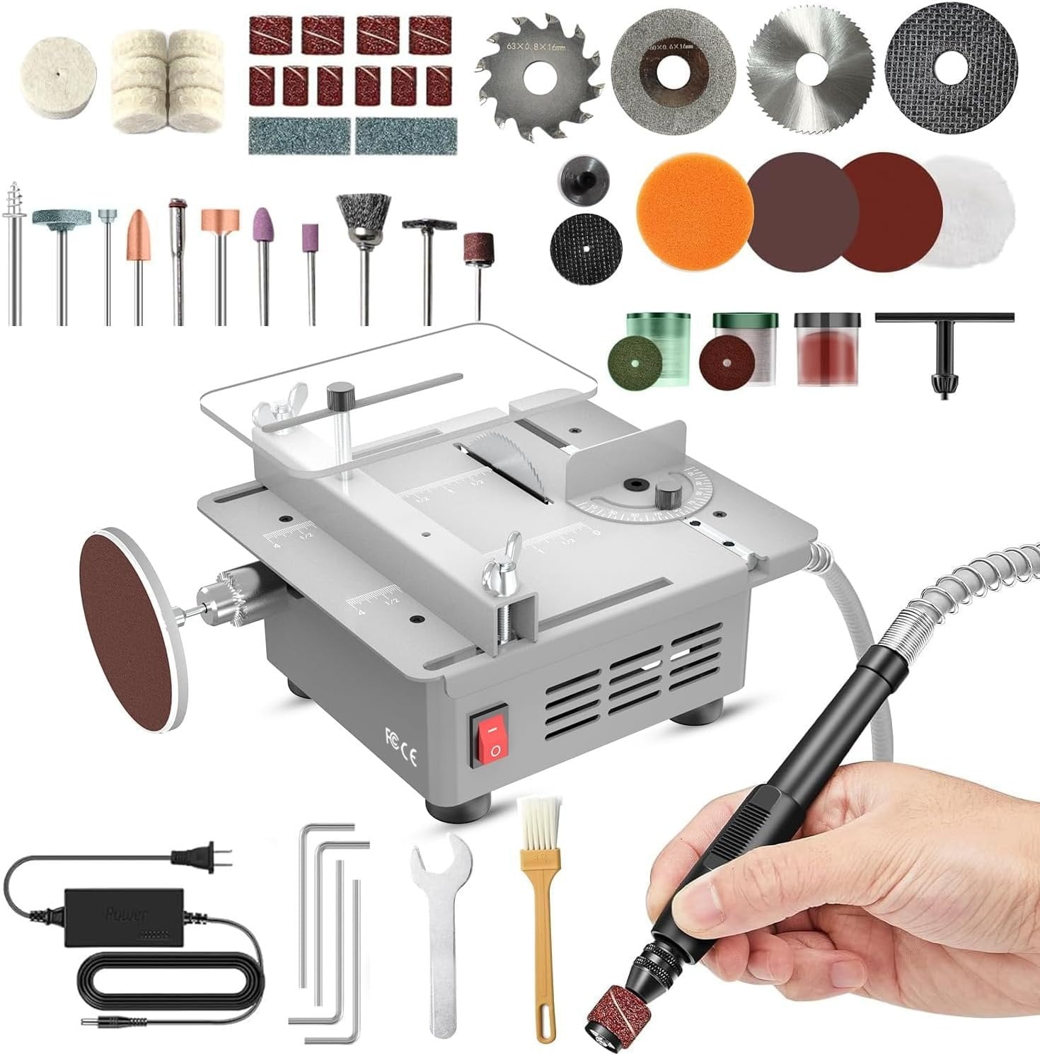 Mini Table ,  Multi-Functional Desktop Portable Table  for Crafts with Adjustable Speed &amp; Angle, -in-One , Sanding, Engraving &amp; Drilling Tool for , , , PCB