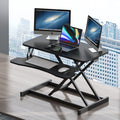(UPGRADED) Overbed Bedside Desk, Mobile Rolling Laptop Stand Tilting Overbed Table with Wheels, Height Adjustable Tray Bedside Table for Laptop Bed Sofa, WALNUT